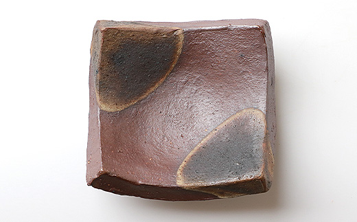 火之神窯 陶片木【厚手 角皿】赤土 丸柄 陶器 焼き物 鹿児島 枕崎  A8-84【配送不可地域：離島】