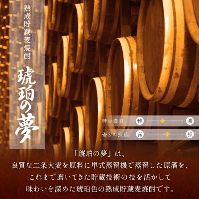 琥珀の夢25度1800ml 6本 麦焼酎セット E0-12【配送不可地域：離島】