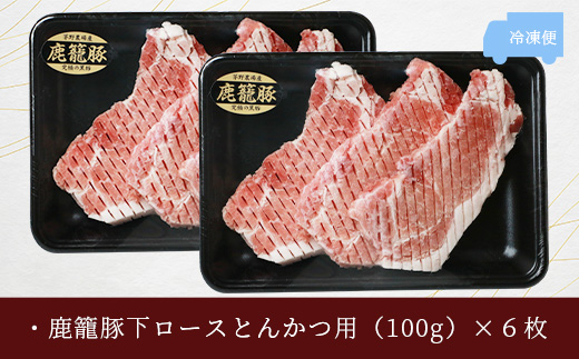 鹿籠豚ロース【100×6枚】枕崎産黒豚使用 A6-8【配送不可地域：離島】