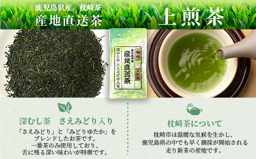 一番茶のみ使用!!【 上煎茶 】  ( 100g×3本 ) 枕崎産 大河内製茶 A3-217【配送不可地域：離島】