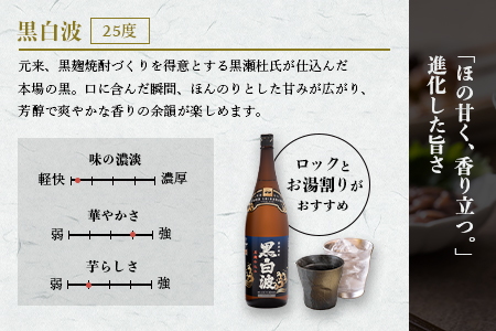 枕崎の定番焼酎【黒白波】1800ml×2本セット【薩摩焼酎】A6-122【配送不可地域：離島】