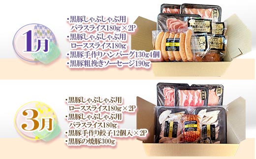 【発送月固定定期便】鹿児島県産黒豚三昧Bセット GG5-0001全6回【配送不可地域：離島】