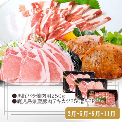 定期便3回配送　黒豚満足　定期便　QQ-0004【配送不可地域：離島】