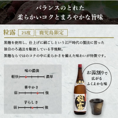 【本格焼酎】粒露 【鹿児島限定】900ml×6本 B5-7【配送不可地域：離島】