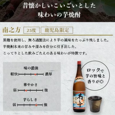 【本格焼酎】飲み比べセット:南之方(鹿児島限定) ＆ 彩響　900ml  2本 A3-358【配送不可地域：離島】