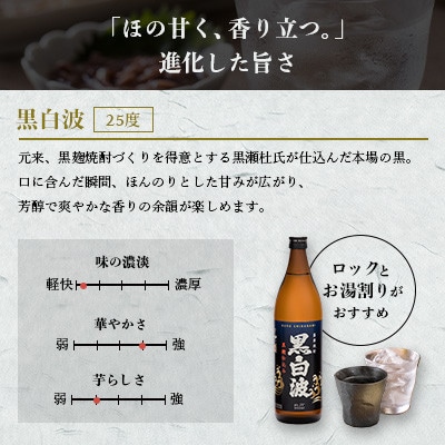 枕崎の定番焼酎【黒白波】900ml×1本セット　X0-23【配送不可地域：離島】