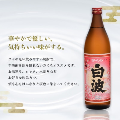 【さくら白波】25度 900ml×4パックセット　A6-160【配送不可地域：離島】