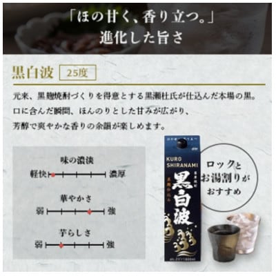 【毎月定期便】さつま白波＆黒白波＆さくら白波1800ml×各2セット JJ15-0013 全4回【配送不可地域：離島】