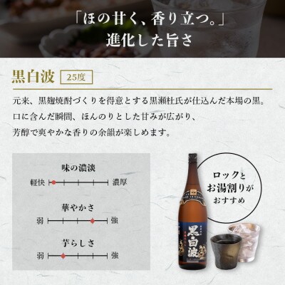 【毎月定期便】【黒白波】25度 1800ml×6パックセット【薩摩酒造】GG5-0006全2回【配送不可地域：離島】