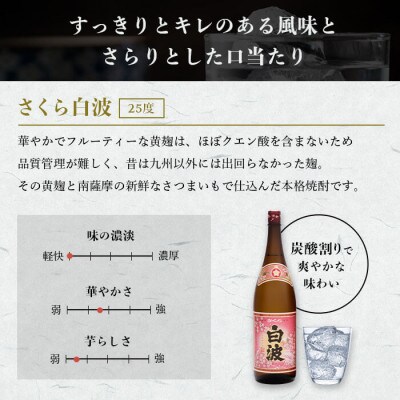 【毎月定期便】【さくら白波】25度【1800ml】×6パックセット GG5-0007全2回【配送不可地域：離島】