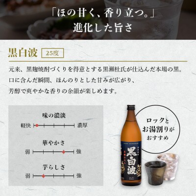 【毎月定期便】【黒白波】25度【900ml】×6パックセット【薩摩焼酎】DD0-0015全2回【配送不可地域：離島】