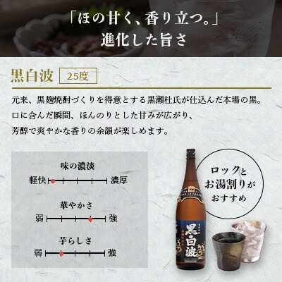 【毎月定期便】さつま白波＆黒白波パック900ml　各1本セット OO-0010全3回【配送不可地域：離島】