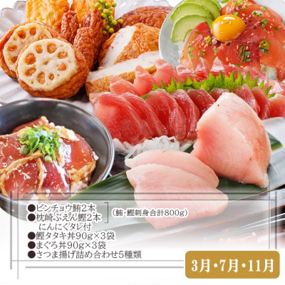 定期便(2回配送)一本釣りかつお・まぐろ三昧　(さつまあげも) DD-6005【配送不可地域：離島】