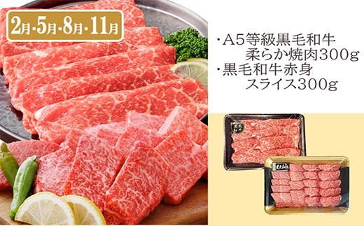 総重量3Kg越え、鹿児島県産黒毛和牛と黒豚のお料理定期便(3回配送)　EE0-0002【配送不可地域：離島】