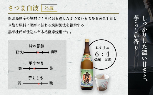 枕崎の定番焼酎 2種【白・黒】1800ml×各1本【薩摩焼酎】芋焼酎 黒麹 A6-24【配送不可地域：離島】