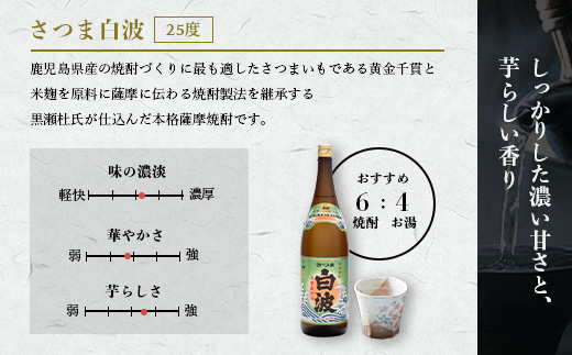 【白・黒】芋焼酎 2種 1800ml×各1パック【薩摩焼酎】A5-23【配送不可地域：離島】