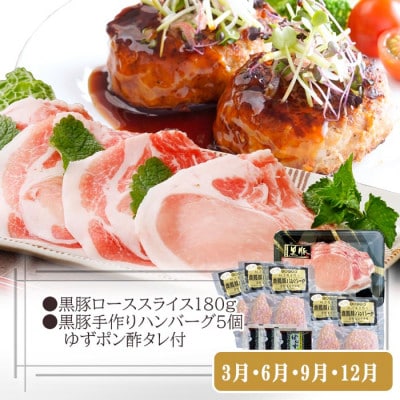 定期便3回配送　黒豚満足　定期便　QQ-0004【配送不可地域：離島】