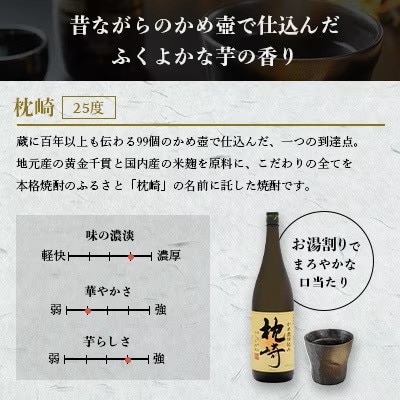 【のし付き・御歳暮】かめ壺仕込み  薩摩焼酎「枕崎」 A6-124S【配送不可地域：離島】