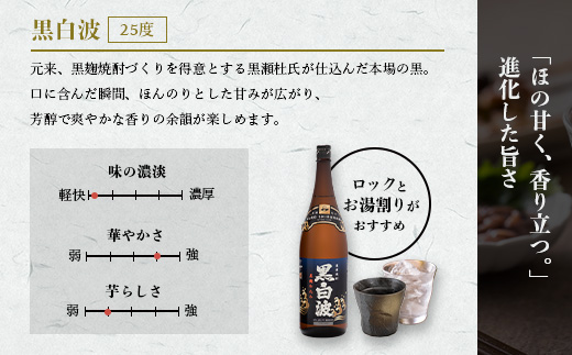 枕崎の定番焼酎 2種【白・黒】1800ml×各1本【薩摩焼酎】芋焼酎 黒麹 A6-24【配送不可地域：離島】