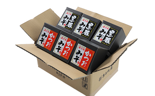 枕崎 まるた屋 かつおみそ 黒豚みそ 瓶入り 6個 A3-39【配送不可地域：離島】