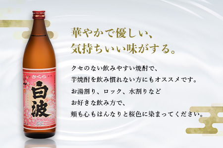 【さくら白波】25度【900ml】×6パックセット B3-61【配送不可地域：離島】