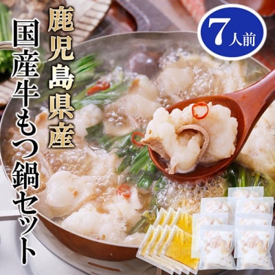 鹿児島県産国産牛もつセット7人前 A3-114【配送不可地域：離島】