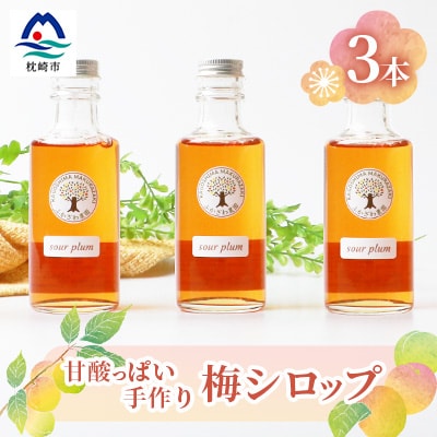ふかざわ農園の梅シロップ 180ml×3瓶　手づくり シロップ ジュース 希釈用  A3-27【配送不可地域：離島】