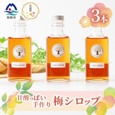 【のし付き・お歳暮】梅シロップ 180ml×3瓶　手づくり 希釈用 A3-27S【配送不可地域：離島】