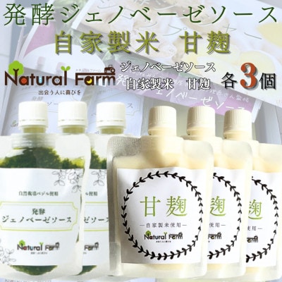 発酵ジェノベーゼソース＆甘麹　各3パックセット B5-13【配送不可地域：離島】