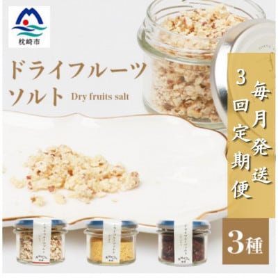 【毎月定期便】ドライフルーツソルト3種セット【りんご・たんかん・ブルーベリー】DD0-0004全3回【配送不可地域：離島】