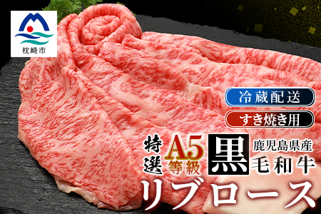 鹿児島県産黒毛和牛 A5等級特選リブロース 味わいすき焼き用肉 2～3人前 C0-30【配送不可地域：離島・北海道・沖縄県・東北】