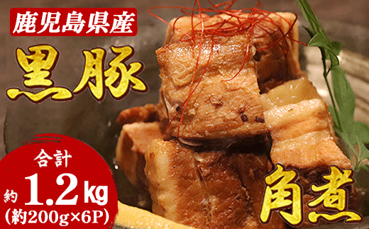 鹿児島県産黒豚 ほどける 黒豚の角煮【約200g×6P】B6-4【配送不可地域：離島】