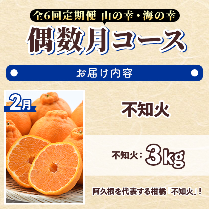＜定期便・全6回(偶数月)＞阿久根市の山の幸・海の幸！不知火・そら豆・タカエビ・メロン・伊勢えび・ぼんたんなど)国産 柑橘 みかん フルーツ 果物 魚介 頒布会【松永青果】akn053-38