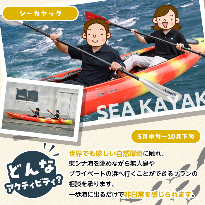 期間限定実施 シーカヤック体験チケット(1日/3名) 阿久根 シーカヤック アウトドア アクティビティ 自然 体験 ツアー チケット マリンスポーツ【パズル】akn098-17