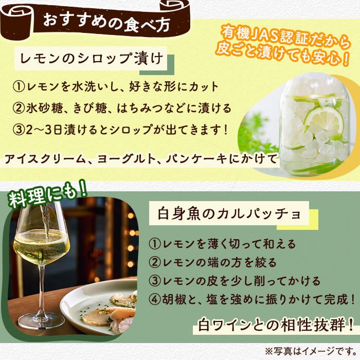 ＜2025年9月以降発送予定＞数量限定！有機JAS オーガニックレモン(計2kg) 国産 レモン 檸檬 果実 果物 フルーツ 柑橘 デザート 期間限定 有機栽培 健康志向【中村農場】akn084-03