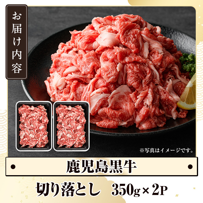 数量限定！鹿児島黒牛切り落とし(計約700g・350g×2パック)国産 九州産 鹿児島産 国産牛 切落し すき焼き 肉じゃが ウデ肉 モモ肉 バラ肉 牛モモ 牛バラ セット 詰め合わせ 詰合せ 【鹿児島いずみ農業協同組合】akn018-17
