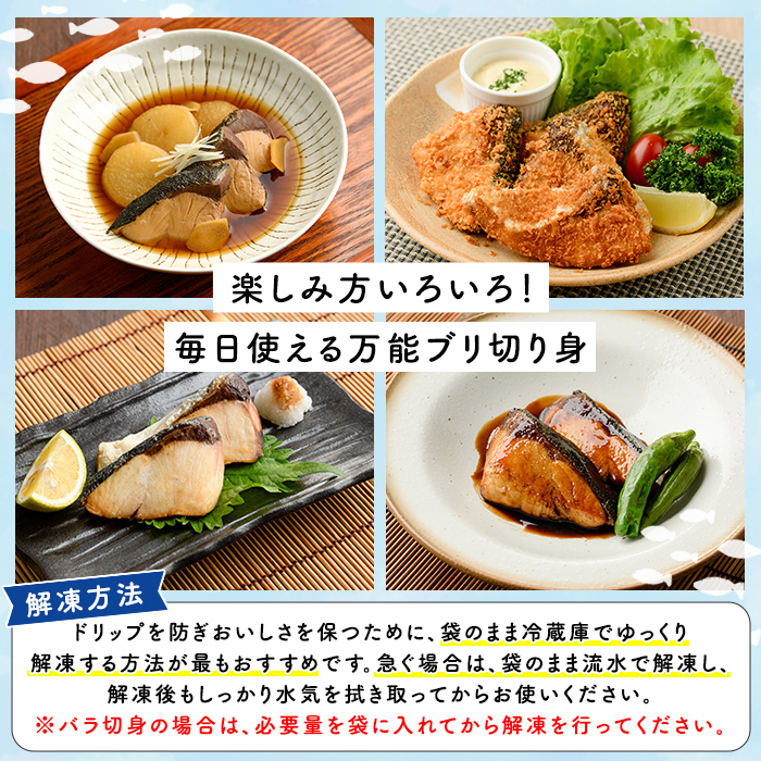 ＜2025年11月以降順次発送予定＞ブリの切り身(バラ・約2kg) 国産 鹿児島県産 ブリ 鰤 魚貝 魚介 海産物 焼き魚 煮つけ ブリカツ バラ 【株式会社島水】akn102-02