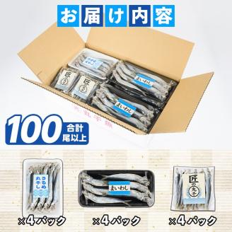 数量限定！イワシ丸干し3点セット(合計100尾以上) 国産 鹿児島県産 阿久根市産 魚 魚介 水産 いわし 鰯 ウルメイワシ うるめいわし めざし マイワシ まいわし 食べ比べ セット 詰め合わせ【鈴木海産】akn091-01