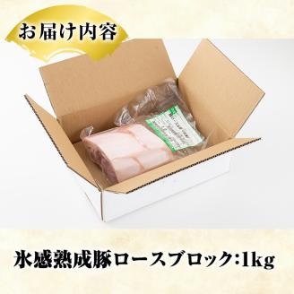 氷感熟成豚ロースブロック(1kg) 肉 豚 豚肉 ロース ブロック ブロック肉【スターゼン】akn031-07