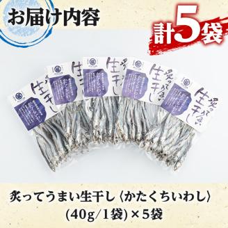 鹿児島県阿久根市産生干し「かたくちいわし」(計5袋・1袋40g)国産 魚介 干物 イワシ 鰯 がらんつ干物【マルフク川畑水産】akn029-08