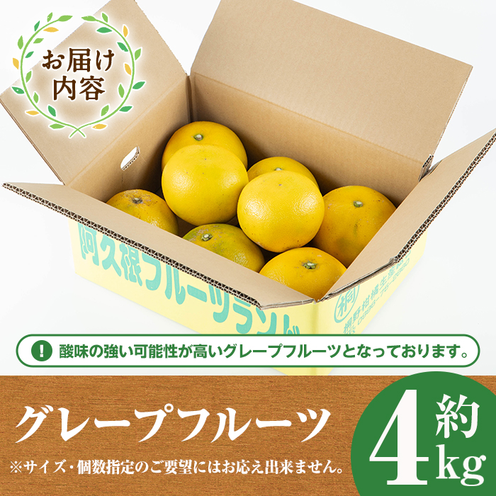 ＜2026年2月以降順次発送＞数量限定！グレープフルーツ(約4kg)国産 果実 果物 フルーツ 柑橘 デザート 期間限定【桐野柑橘株式会社】akn070-04