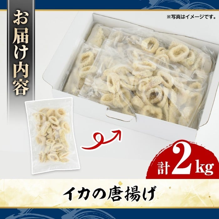 イカの唐揚げ(計2kg) いか イカ 唐揚げ 揚げ物 からあげ おかず おつまみ 惣菜 リピート 魚介類 海産物 冷凍 加工品 国内加工 簡単調理 【グローバルフーズ】akn061-20