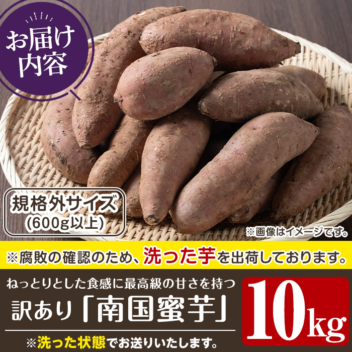 訳あり！数量限定！熟成芋「南国蜜芋」(規格外サイズ・10kg) 訳あり 国産 お芋 野菜 デザート 焼芋 焼き芋 焼きいも イモ 紅はるか 大学芋 訳アリ 詰め合わせ【うとさんち】akn067-24