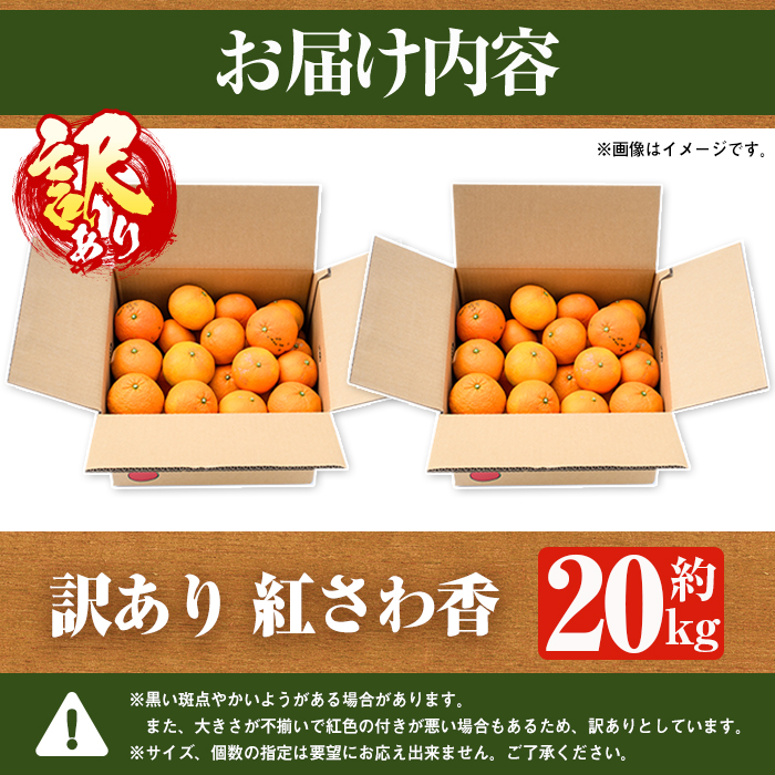 ＜2026年2月上旬以降順次発送予定＞訳あり 紅さわ香(約20kg) 国産 鹿児島県 阿久根市 果実 果物 フルーツ 柑橘 みかん ミカン 紅甘夏 期間限定 数量限定 【桐野柑橘株式会社】akn070-19