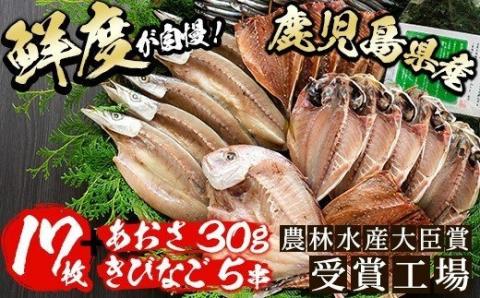 鹿児島県産！干物詰め合わせ・阿久根潮騒セット(7種)国産 九州産 鹿児島産 魚 魚介 干物 ひもの 乾物 鯛 鯵 あじ アジ 鯖 さば サバ かます きびなご セット 詰合せ 【又間水産】akn001-04