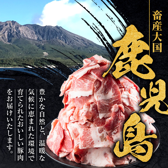 i703-A ＜訳あり＞鹿児島県産豚小間切れ 計2.4kg(200g×12P) 豚コマ 豚こま 豚こま切れ 豚肉 鹿児島 こま切れ 小分け 訳アリ 簡易包装 料理 カレー 炒め物 おかず 【まつぼっくり】