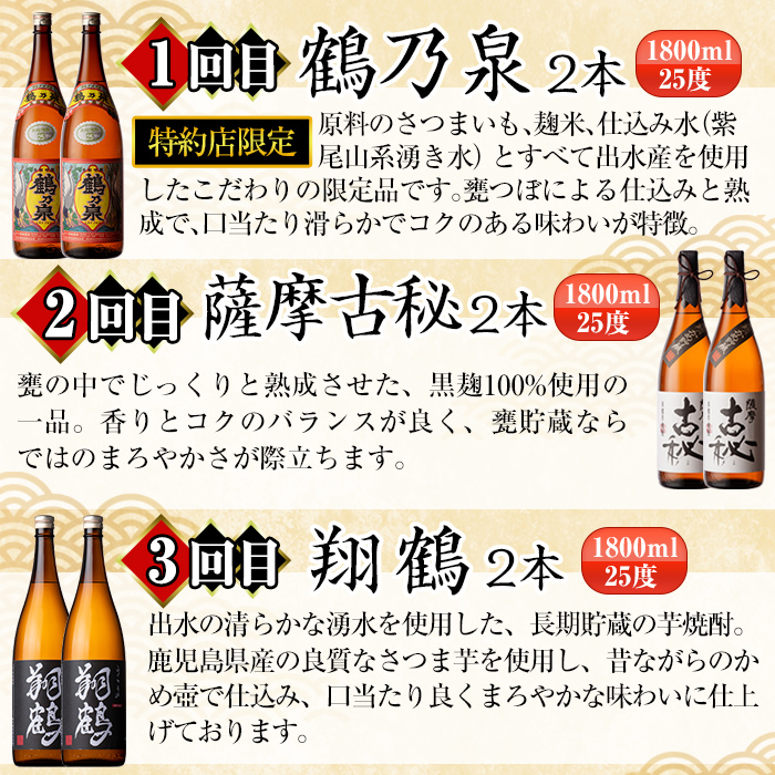 i960 ＜定期便・計12回(連続)＞こだわり芋焼酎24本セット(全12種・合計24本) 酒 焼酎 さつま芋 本格芋焼酎 セット 飲み比べ 呑みくらべ 定期便 特約店 限定品 家飲み 宅飲み【酒舗三浦屋】