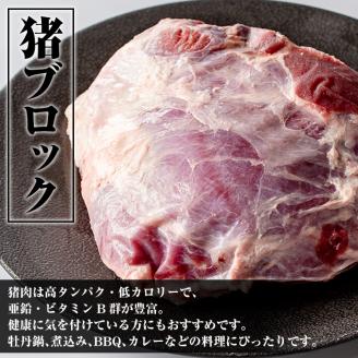 i335 《毎月数量限定》鹿児島県出水市産大幸猪肉のブロック＜部位ランダム・約1kg＞自宅でジビエ料理！【大幸】