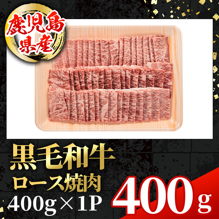 i1001 鹿児島県産 黒毛和牛 ロース焼肉用 (計400g)【スターゼン】
