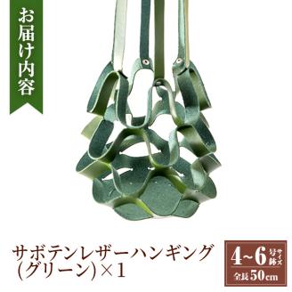 i619 サボテンレザーハンギング(グリーン・植物なし)地球環境や動物に配慮した素材で作られたプラントハンガー！ プラントハンガー 吊り下げ 観葉植物 エアプランツ 地球環境 グリーン インテリア 癒しの空間 植物ホルダー おしゃれ空間 ギフト 贈り物 【kurk PLANT LEATHER】